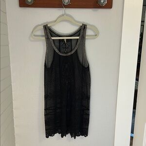 Free People Black Lace Top